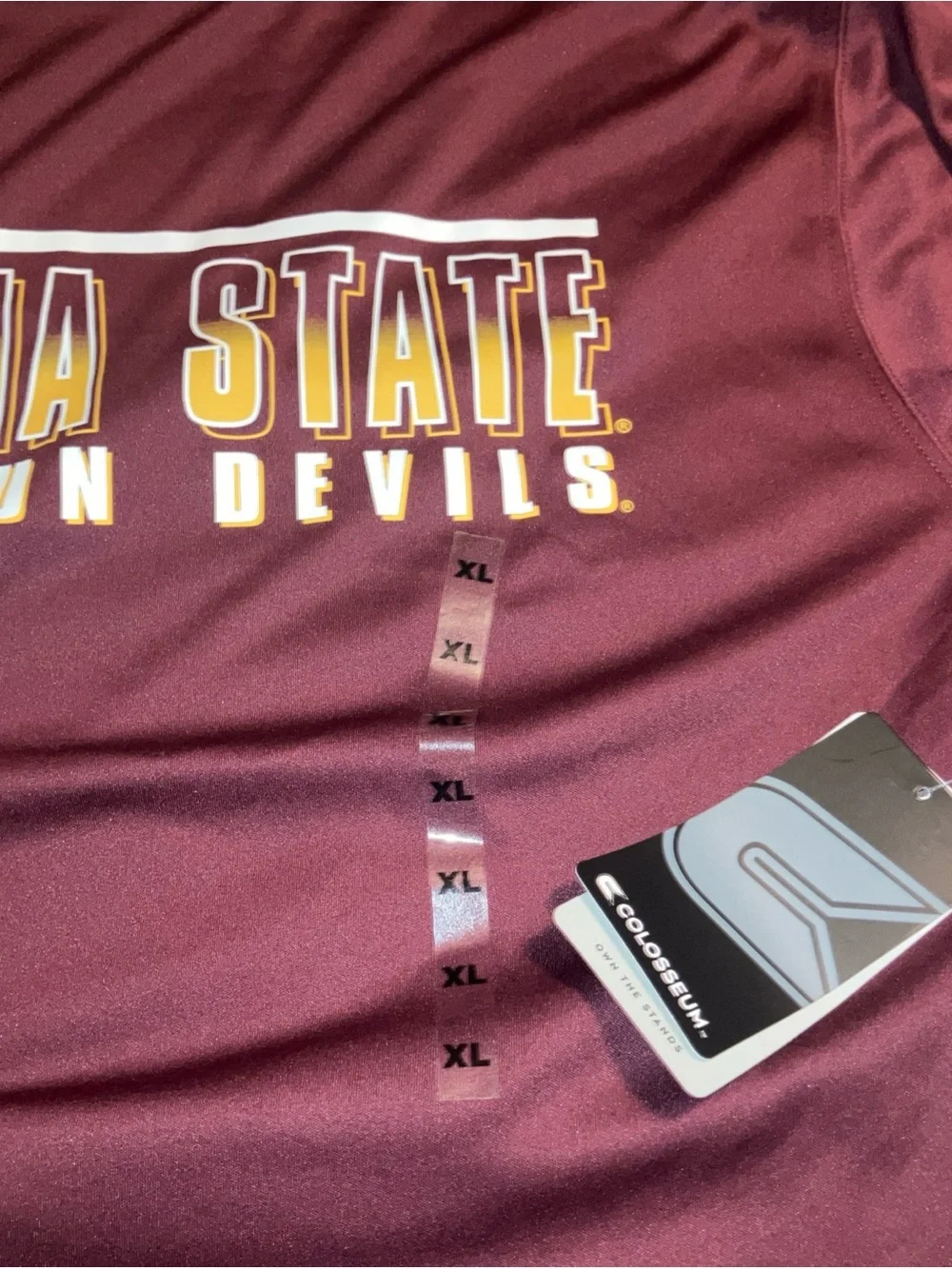 Colosseum Arizona State University Sundevils men’s XL t shirt ,NWT, maroon
